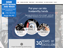 Tablet Screenshot of 35wautorepairandwash.com